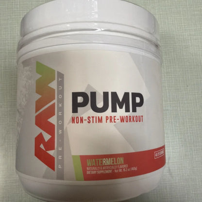 Raw Nutrition Pump Non-Stim pre-workout, Watermelon, 16.2oz