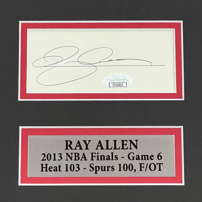 Ray Allen autographed deluxe framed 11x14 Miami Heat piece with JSA