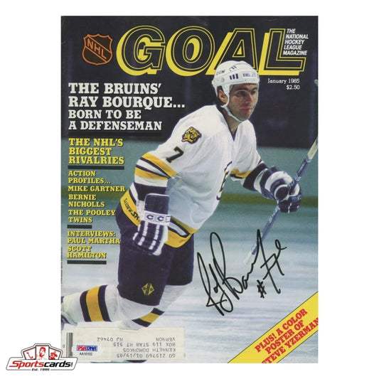 Ray Bourque signed Bruins uniform photo PSA certified