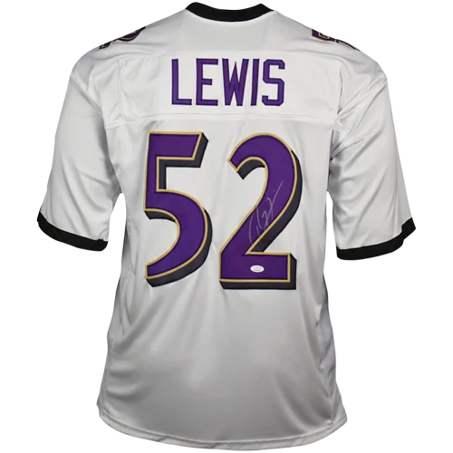 Ray Lewis autographed Baltimore Ravens white jersey #52