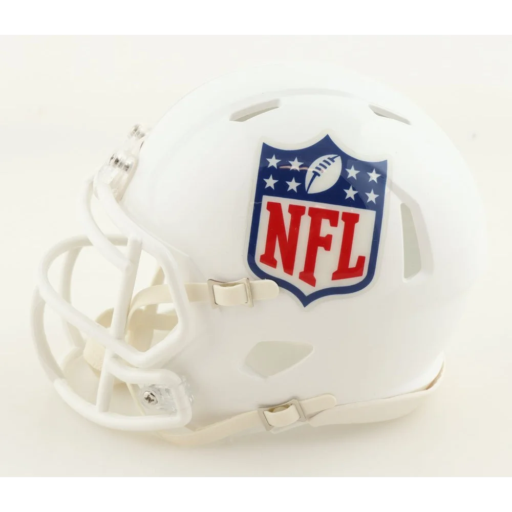 White NFL logo speed mini helmet signed by Ray Lewis with Beckett Authentication