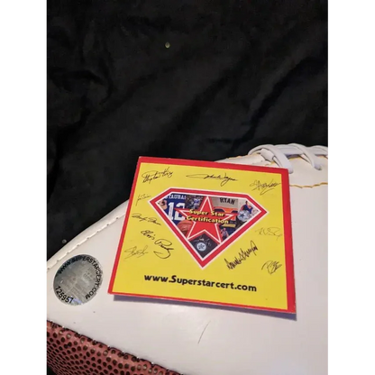 Ray Lewis signed team logo tag with signatures and hologram for authentic football