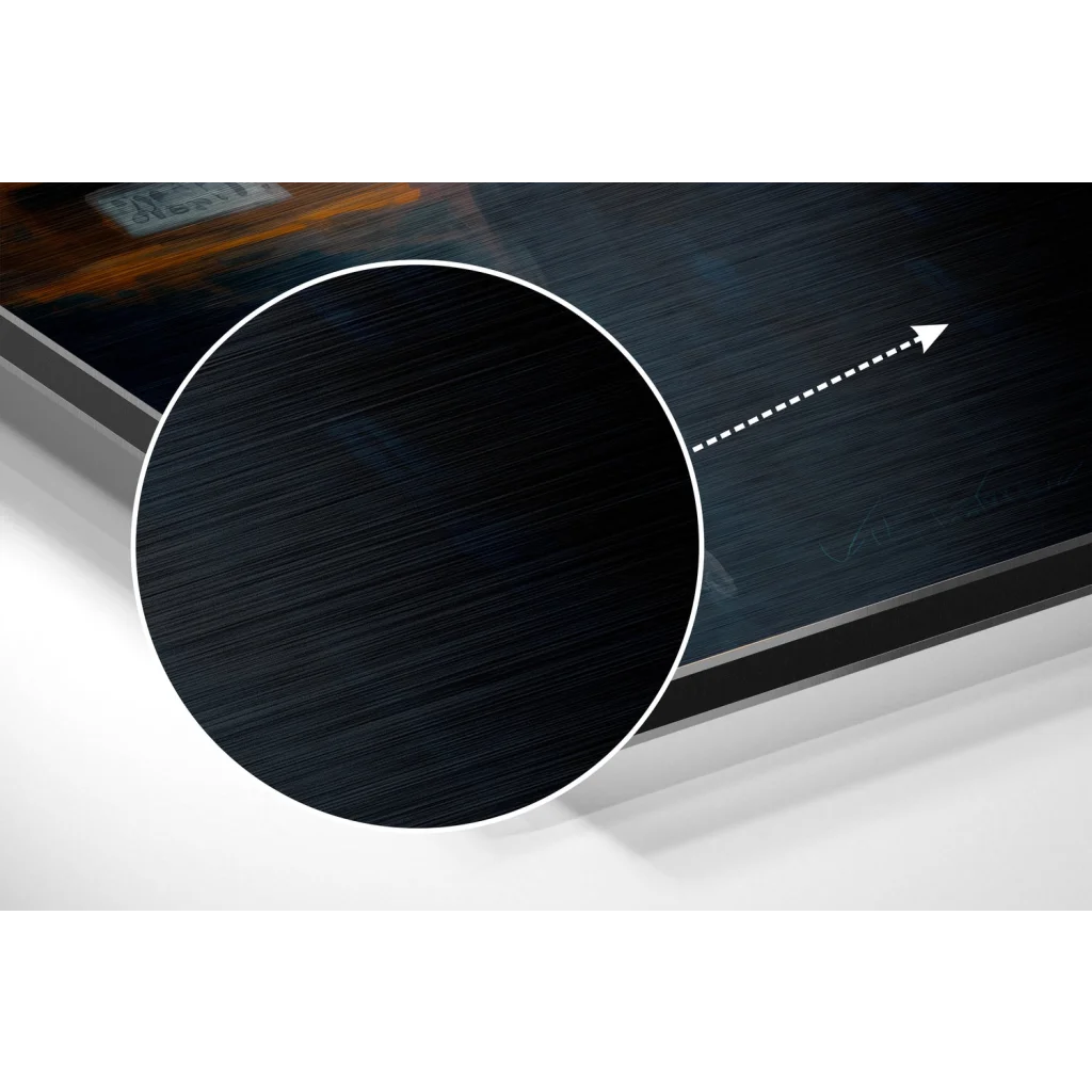 Stunning woman portrait on black brushed aluminium dibond print