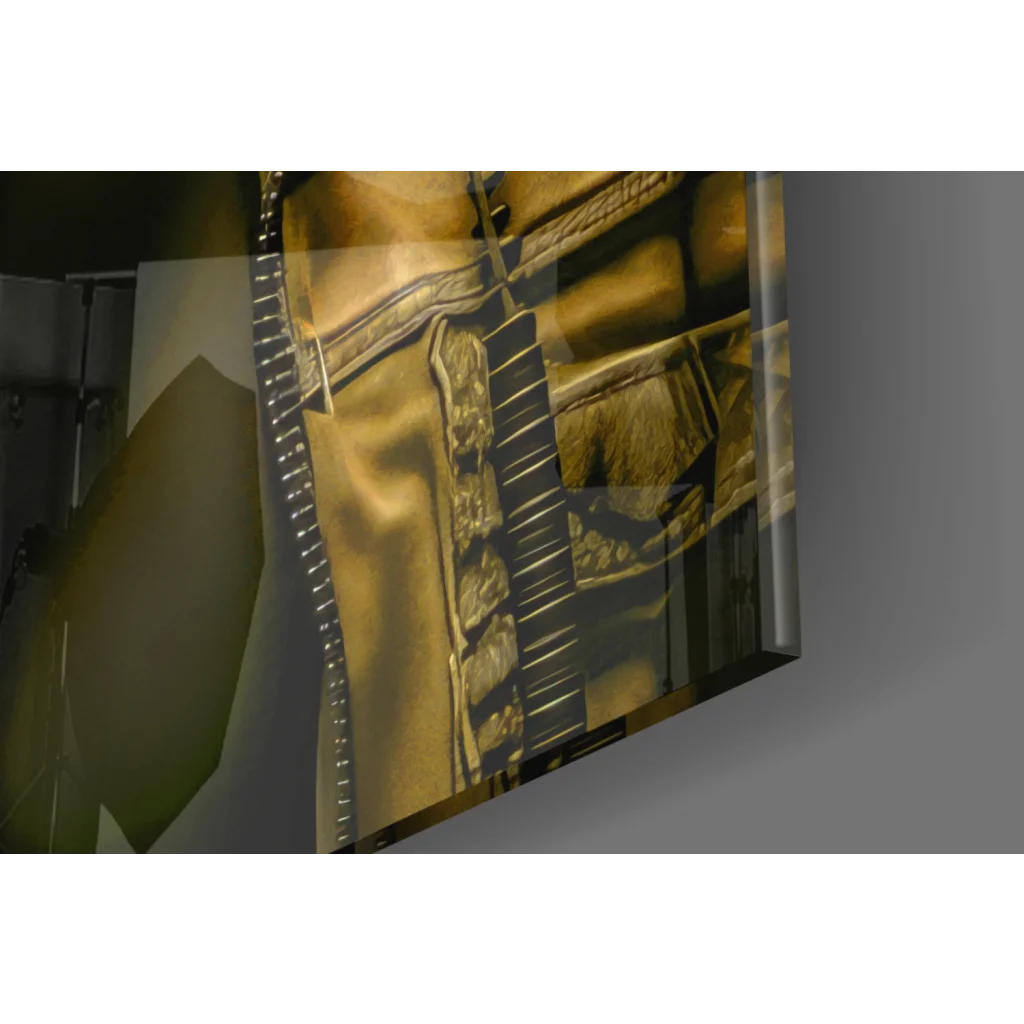 Golden samurai armor wall art canvas print