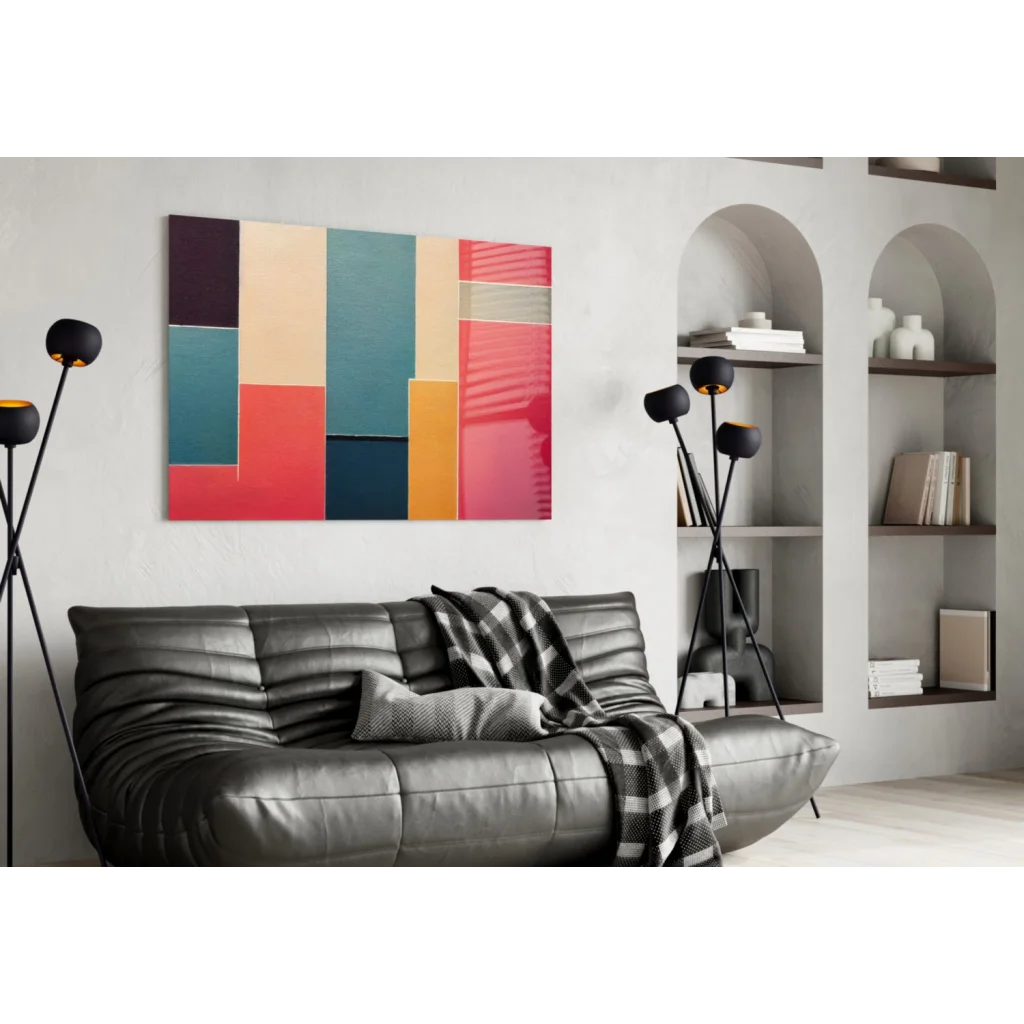 Bold Striped Glass Wall Art Canvas in Vibrant Modern Colors | Contemporary Home Wall Art | vintageantiquesgifts.com