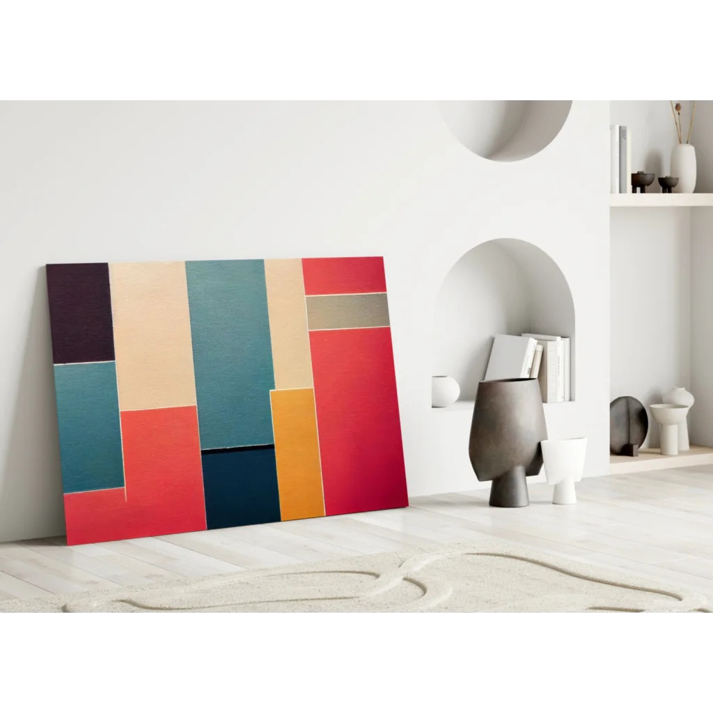 Bold Striped Glass Wall Art Canvas in Vibrant Modern Colors | Modern Wall Art Decor | vintageantiquesgifts.com