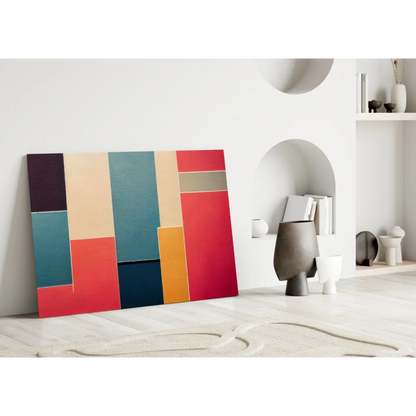 Bold Striped Glass Wall Art Canvas in Vibrant Modern Colors | Modern Wall Art Decor | vintageantiquesgifts.com
