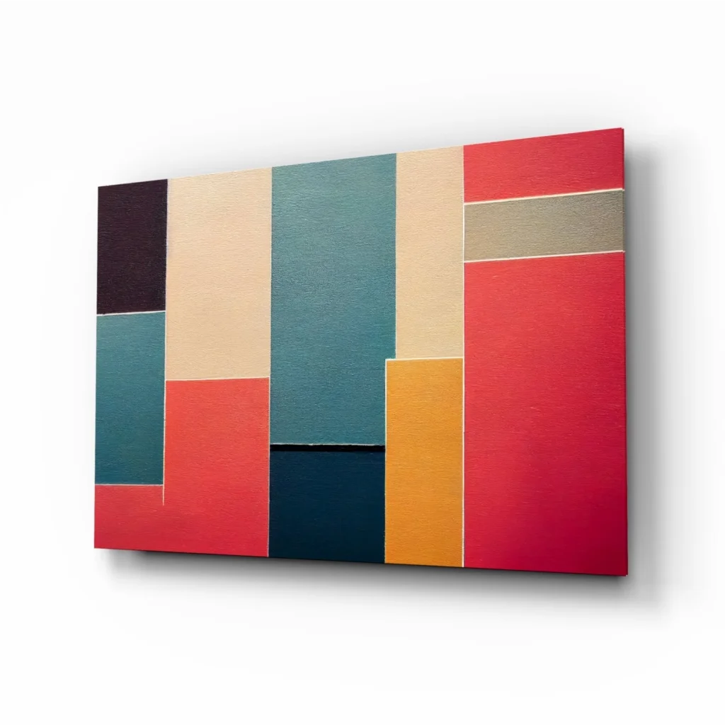 Bold Striped Glass Wall Art Canvas in Vibrant Modern Colors | Insigneart USA | vintageantiquesgifts.com