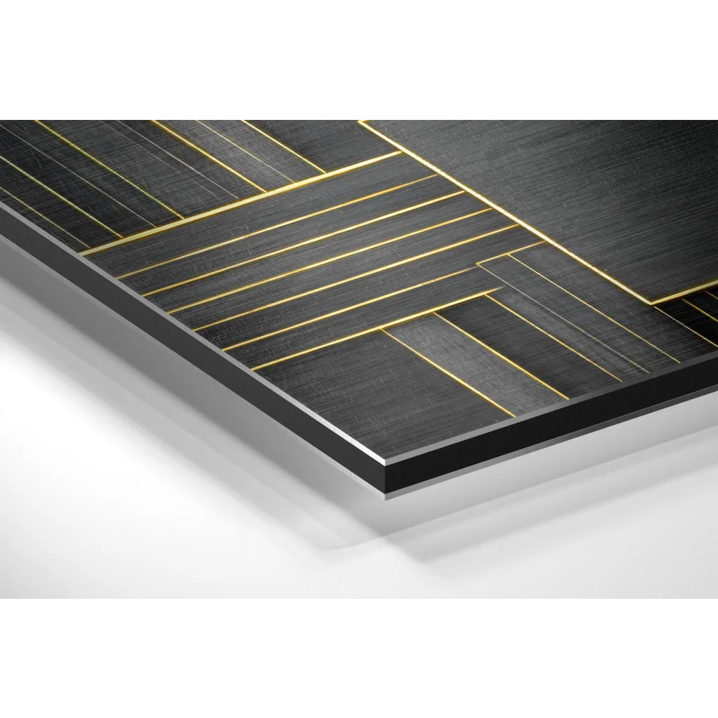 Stunning Black Gold Brushed Aluminium Dibond Wall Art | Glass Wall Art Print | vintageantiquesgifts.com