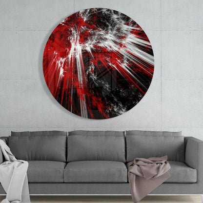 Explosive Red Burst Tempered Glass Art for Modern Spaces | Glass Wall Art Print | vintageantiquesgifts.com