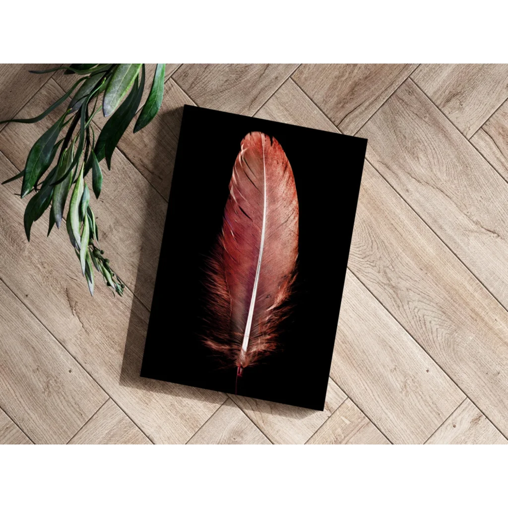 Stunning Copper Feather Insigne Aluminum Prints | Modern Wall Art Decor | vintageantiquesgifts.com