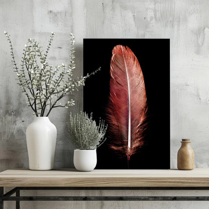 Stunning Copper Feather Insigne Aluminum Prints | Glass Wall Art Print | vintageantiquesgifts.com