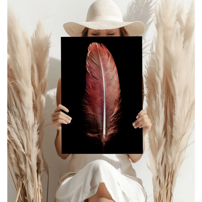 Stunning Copper Feather Insigne Aluminum Prints | Contemporary Home Wall Art | vintageantiquesgifts.com
