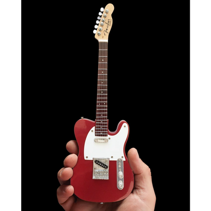 Red Fender Telecaster Mini Guitar on Axe Heaven Adjustable A-Frame Stand