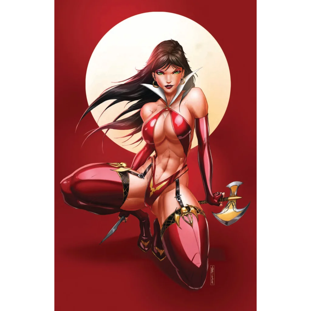 Red leather combat boots with gold accents on brushed aluminum print