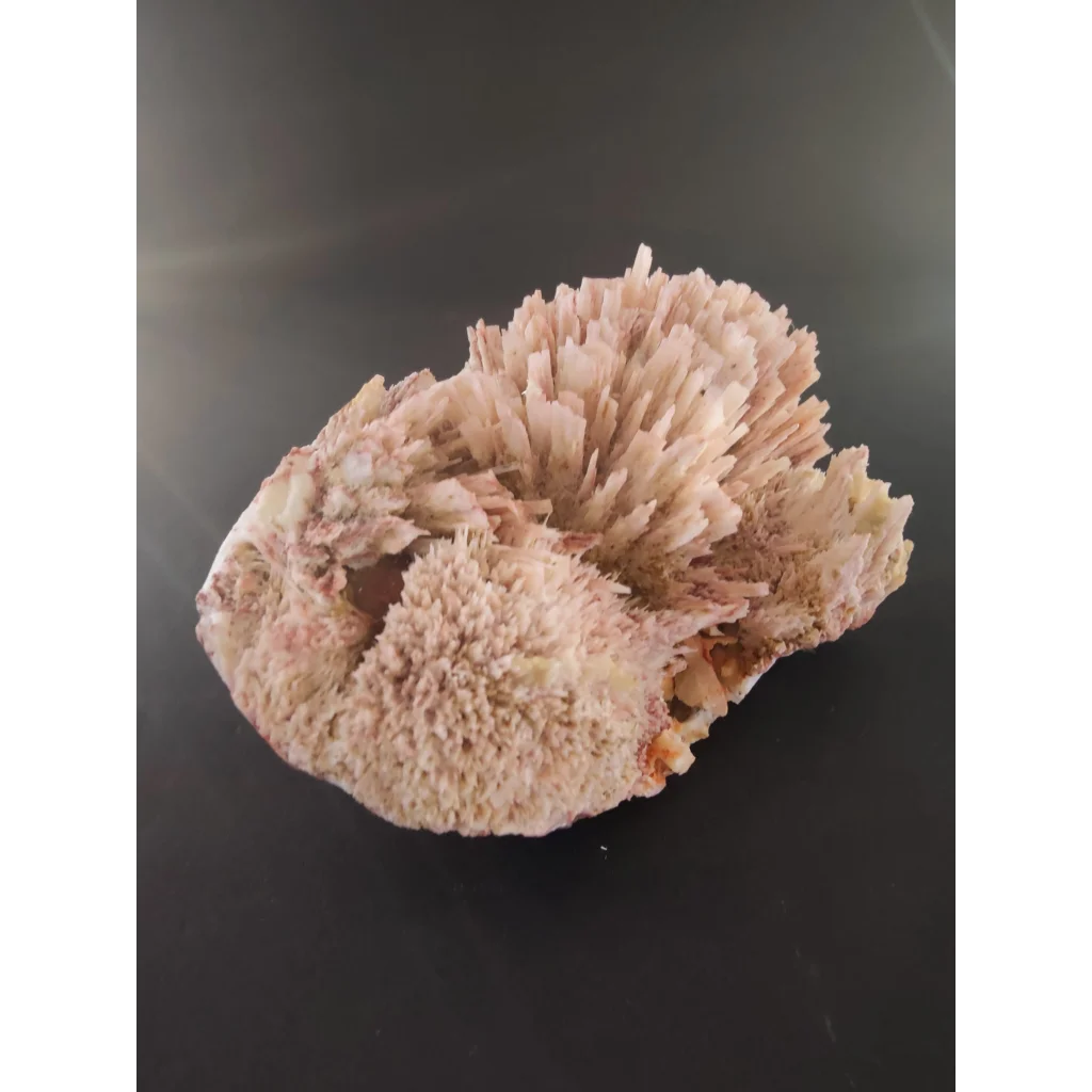 Red mordenite specimen 393g: pale pink and white spiky crystal cluster
