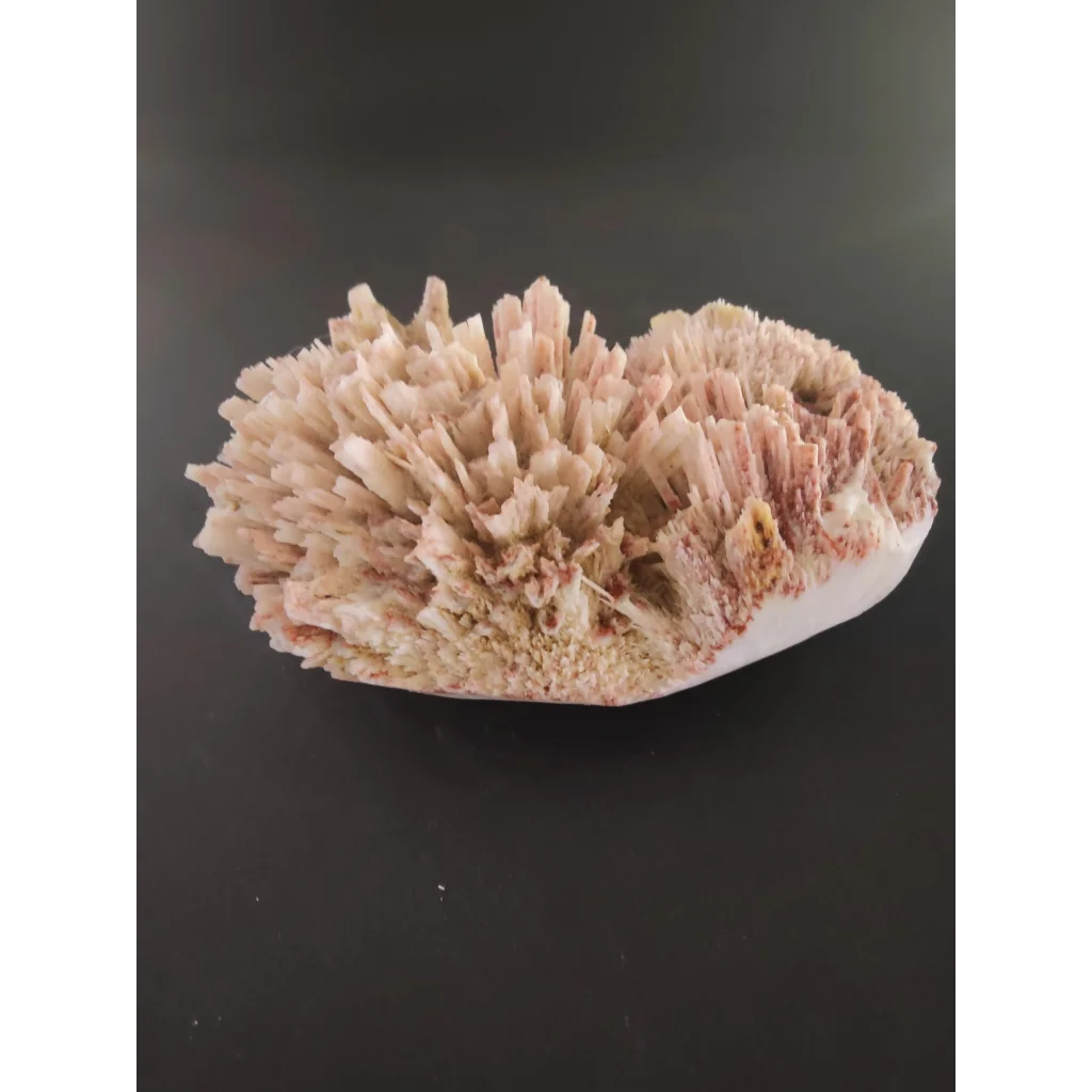 Red mordenite specimen 393g: pale pink and white spiky crystal cluster