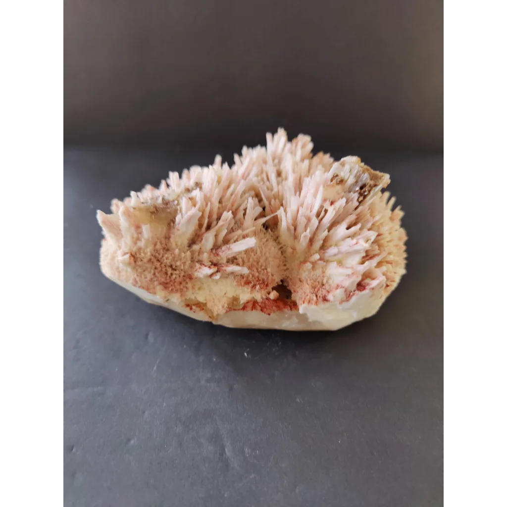Red mordenite with stilbite specimen: pale pink-white spiky crystals, 1261g