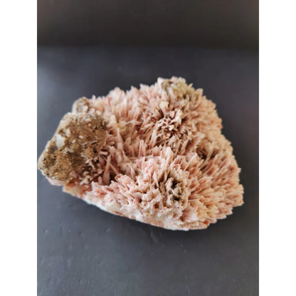 Red mordenite with stilbite specimen, pink white fuzzy spiky crystals, 1425g