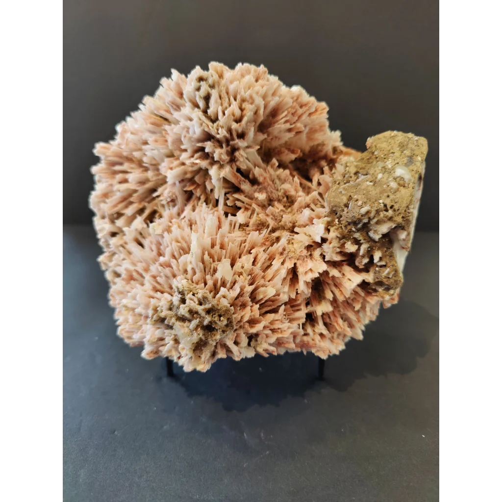 Red mordenite with stilbite specimen, textured pink-beige crystals, 1425g