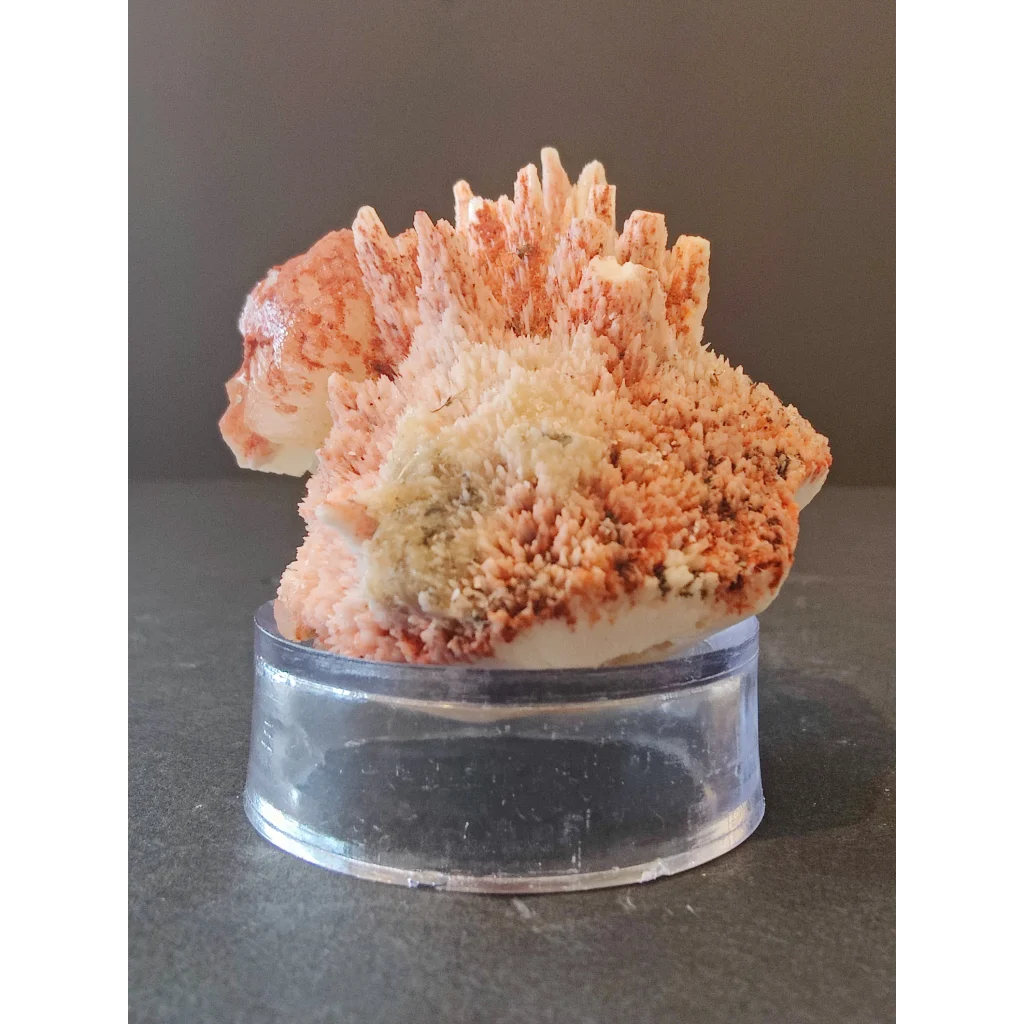 Red mordenite with stilbite specimen: coral spiky crystals, 112g
