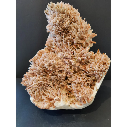 Red mordenite with stilbite specimen 3620g spiky beige white crystals