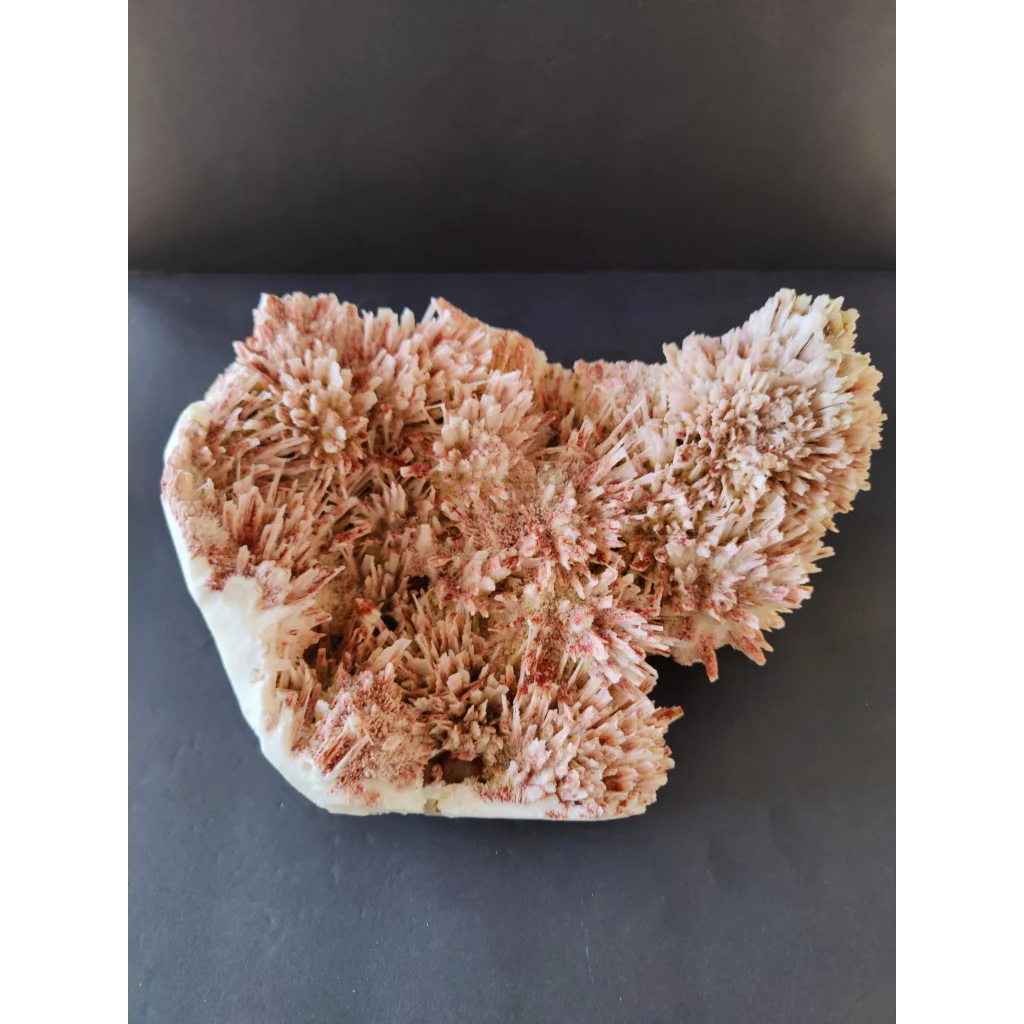 Red mordenite with stilbite specimen, 3620g pink white spiky crystals