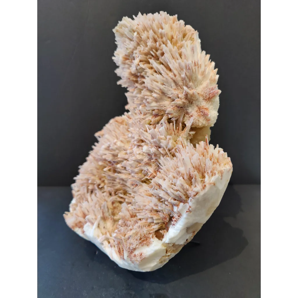 Red mordenite with stilbite specimen: white pink crystal formation, 3620g