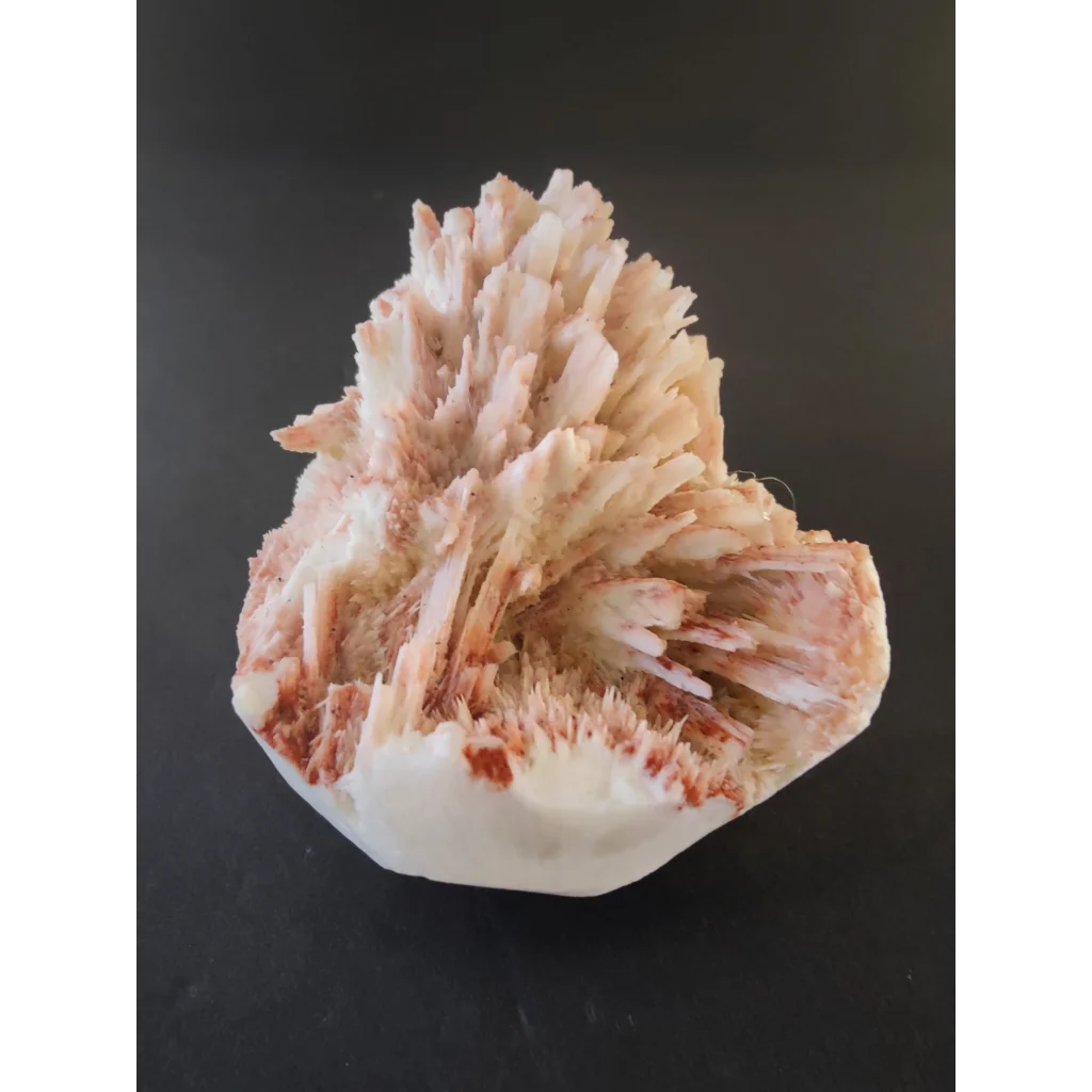 Red mordenite with stilbite specimen: white-pink spiky crystals, 355g