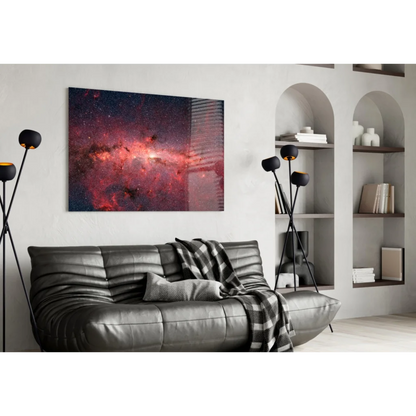 Cosmic Red Nebula Canvas Wall Art Print | Contemporary Home Wall Art | vintageantiquesgifts.com