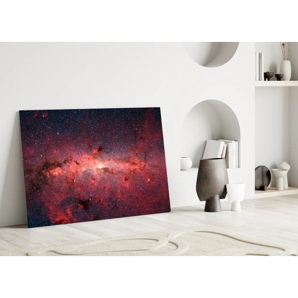 Cosmic Red Nebula Canvas Wall Art Print | Modern Wall Art Decor | vintageantiquesgifts.com