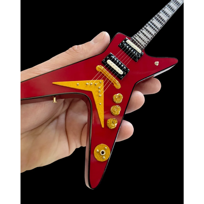 Red Axe Heaven® Rocker Dean ML mini guitar with stand