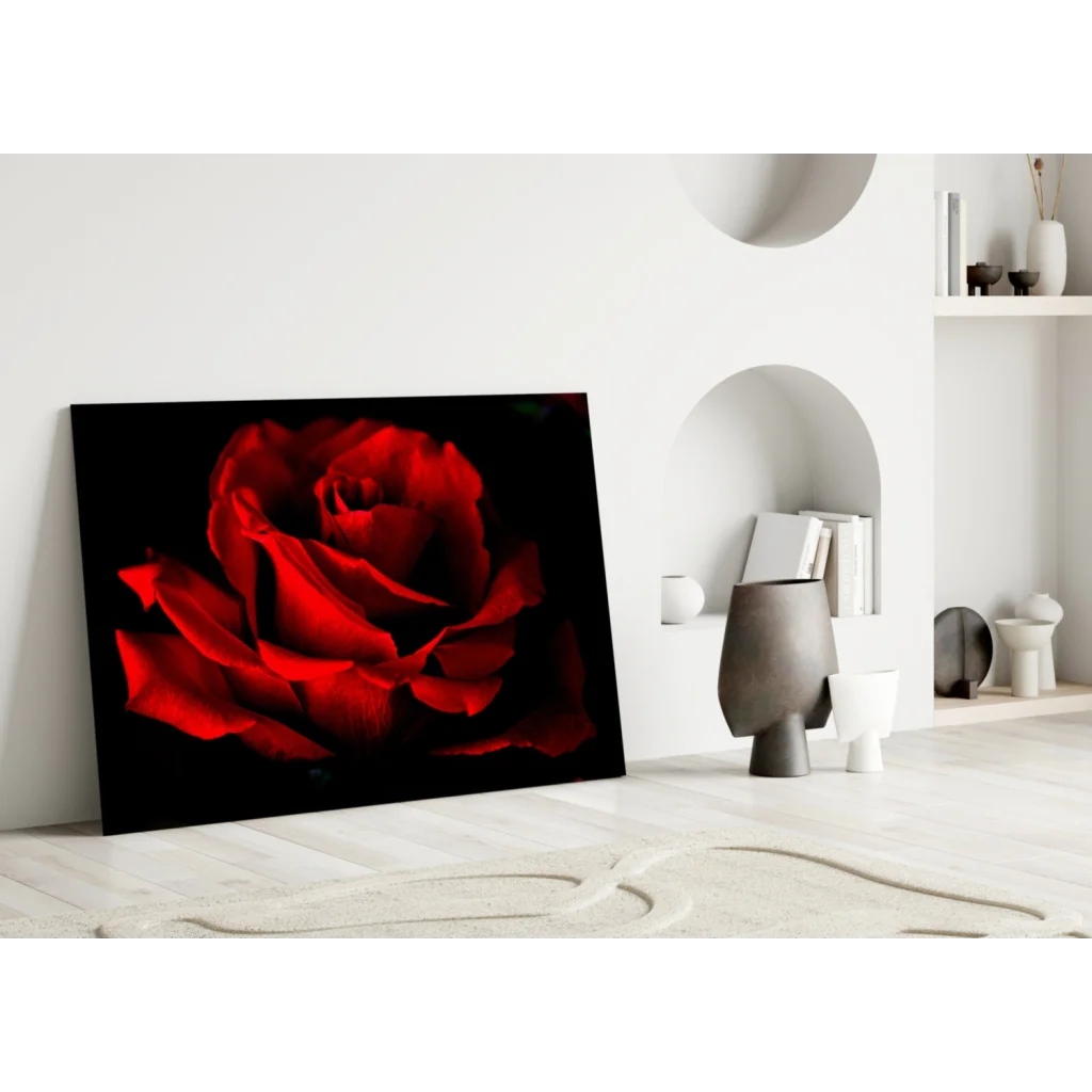 Stunning Red Rose Tempered Glass Art for Your Wall | Modern Wall Art Decor | vintageantiquesgifts.com