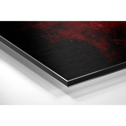 Red Skull abstract art print on brushed aluminium dibond