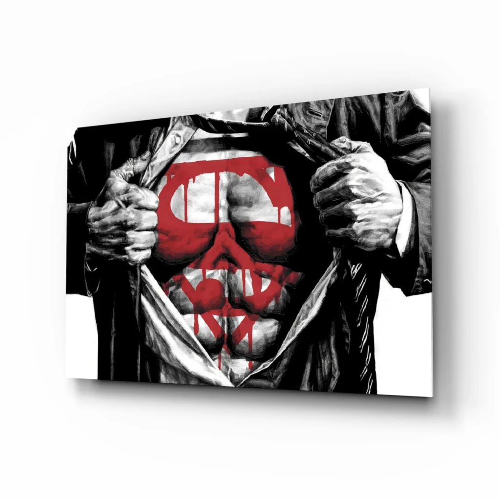 Red Skull Hero Canvas Wall Art Print | Insigneart USA | vintageantiquesgifts.com