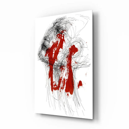Bold Red Abstract Canvas Wall Art With Black Brushstrokes | Insigneart USA | vintageantiquesgifts.com