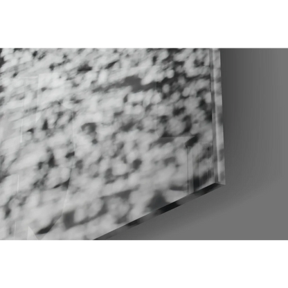 Speckled granite countertop with reflective surface in vibrant red umbrella wall art