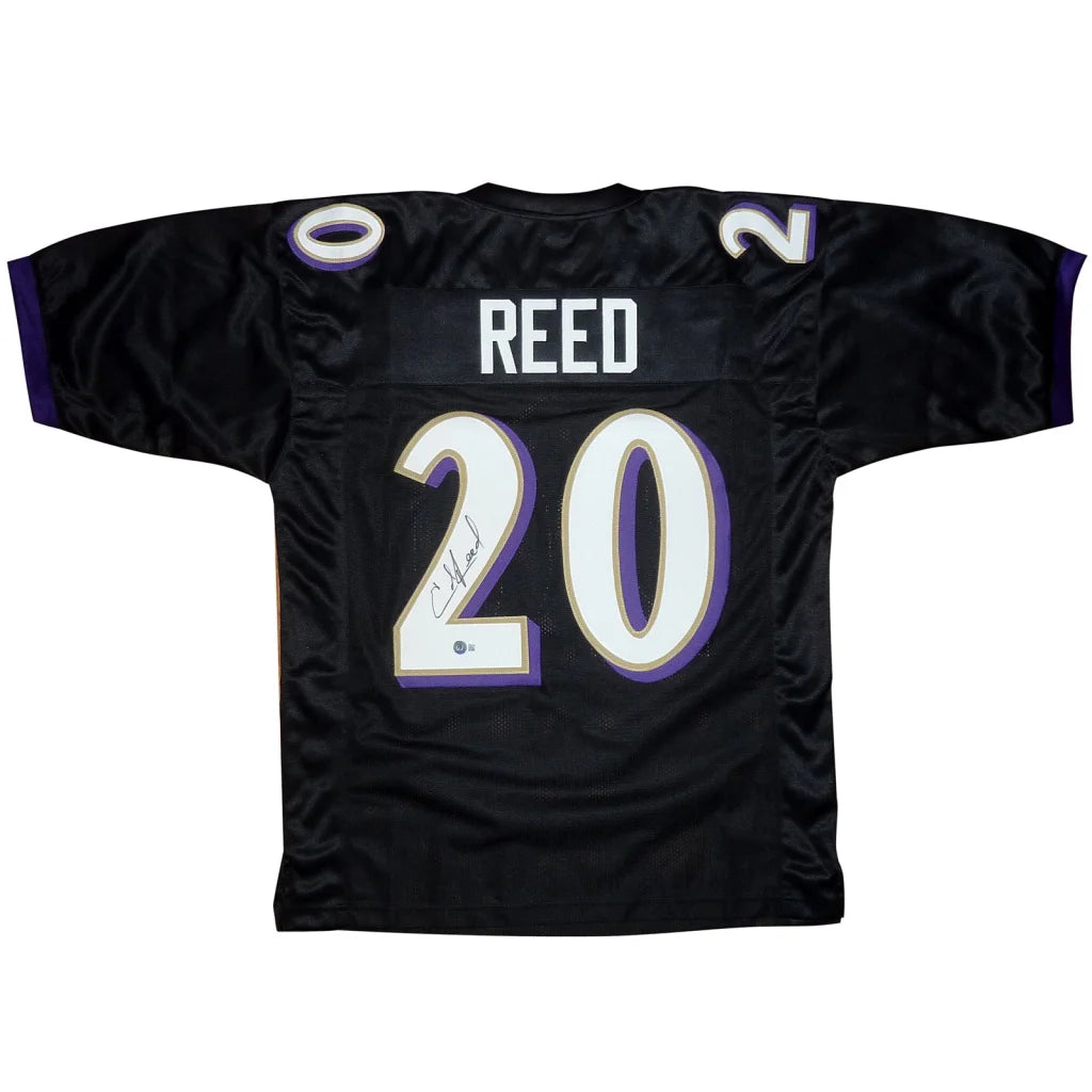 Black Baltimore Ravens Reed autographed custom jersey with number 20