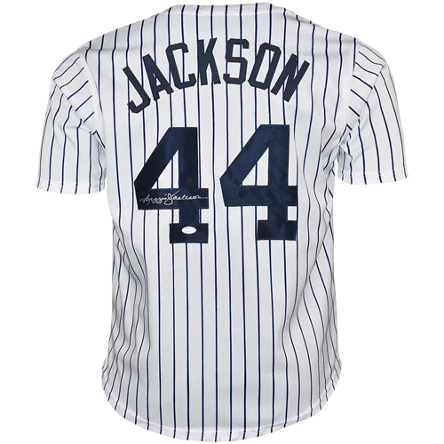 Reggie Jackson autographed New York pinstripe custom jersey #44