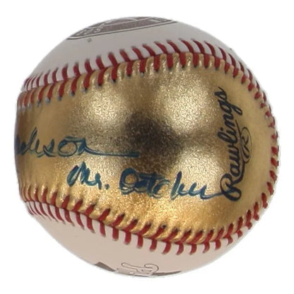 Reggie Jackson signed World Series gold baseball with Rawlings logo