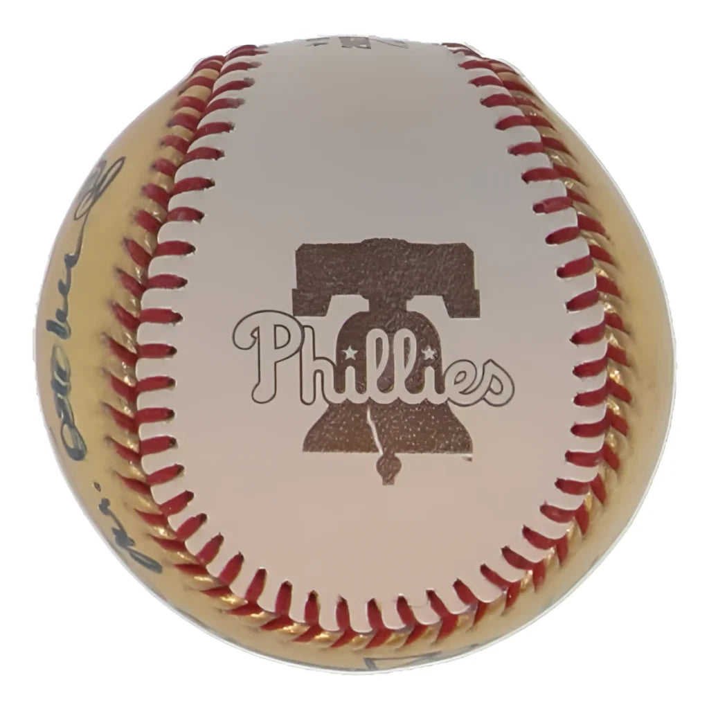 Reggie Jackson signed World Series gold baseball with Phillies logo