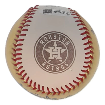 Reggie Jackson signed 2022 World Series gold baseball with Astros logo
