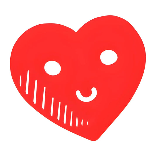 Red heart shape with a cute smiling face for Rescue Lost Treasures product