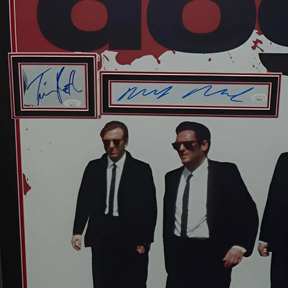Framed Reservoir Dogs poster with cast autographs from actors in black suits
