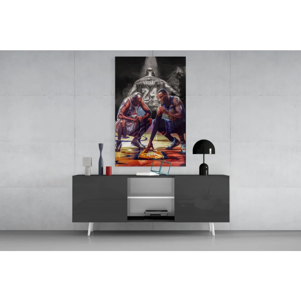 LeBron James and Kobe Bryant basketball legends wall art canvas print