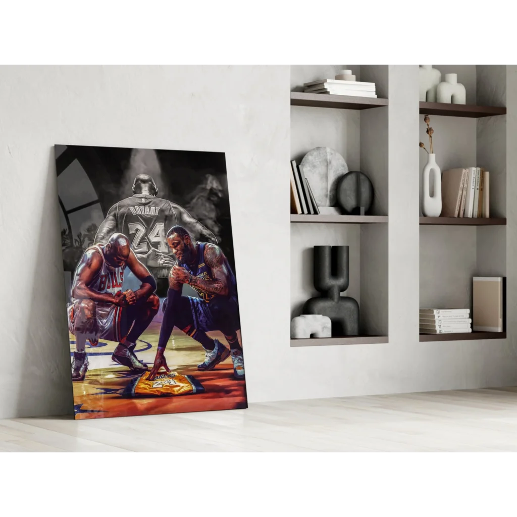 LeBron James and Kobe Bryant Lakers basketball wall art canvas print