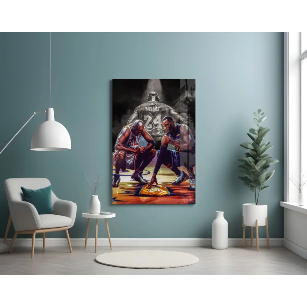 LeBron James and Kobe Bryant dynamic basketball wall art canvas print
