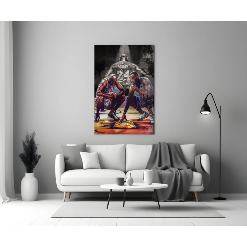 LeBron James and Kobe Bryant dynamic basketball wall art canvas print