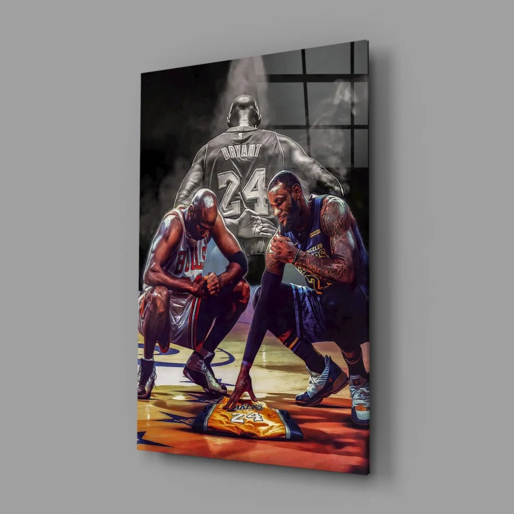LeBron James and Kobe Bryant basketball legends wall art canvas print