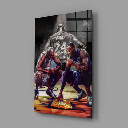 LeBron James and Kobe Bryant basketball legends wall art canvas print